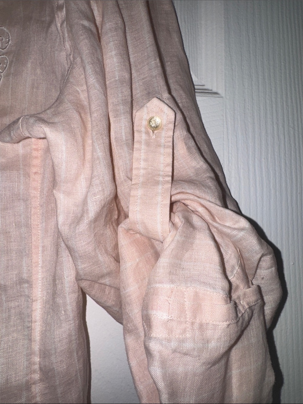 Lauren Ralph Lauren Pink Embroidered Monogram Button-Down Shirt - Picture 7 of 17